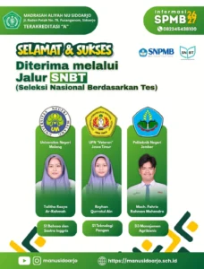 SPMB 2026-2027 - JALUR SNBTSelamat dan sukses 7 siswa MA NU Sidoarjo telah berhasil lolos masuk